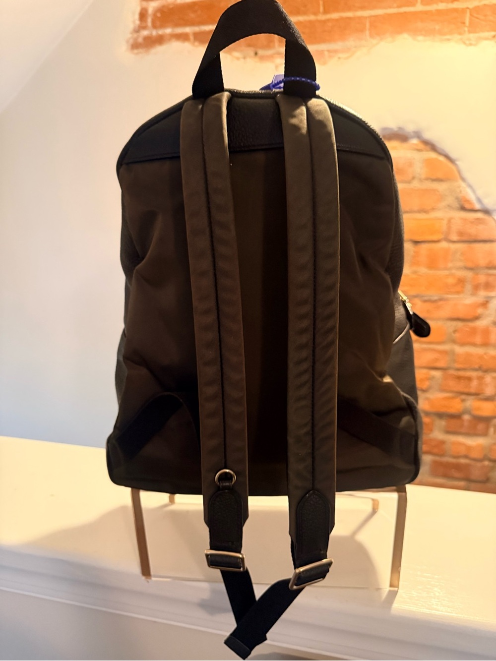 Coach Court Charlie Black Pebbled Leather Backpack Gold Hardware Pristine - Picture 4 of 11